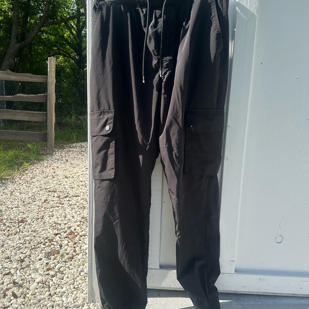 Essentials Black Cargo Pants Relaxed Fit (5 pairs)